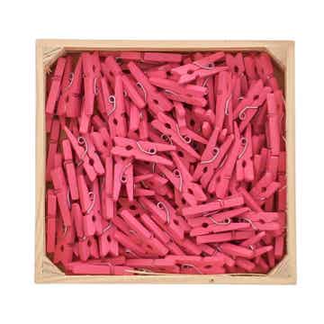 Zakje met 12 mini wasspeldjes - Fuchsia