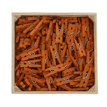 Zakje met 12 mini wasspeldjes - Oranje