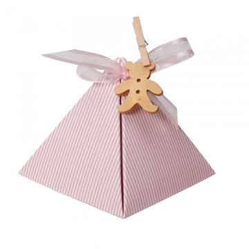 Pyramide met lijntjes - roze