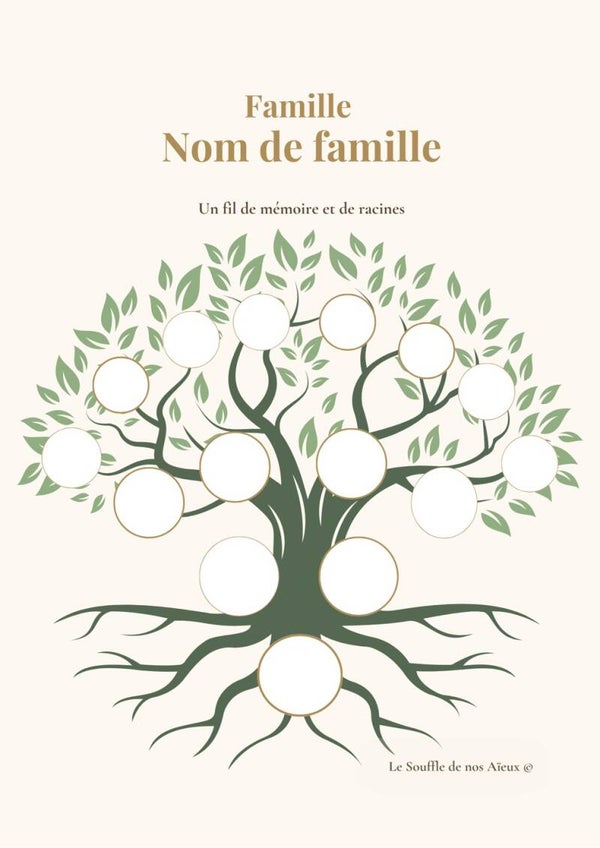 Arbre généalogique décoratif – Modèle A4 & A3 à compléter