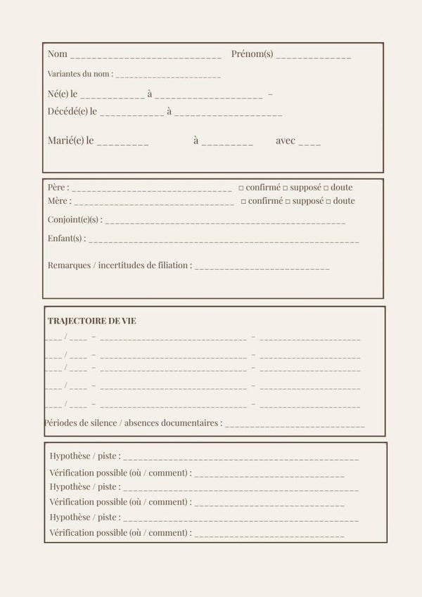 Fiche ancêtre – enquête généalogique (PDF)