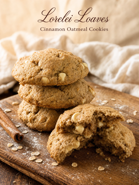 White chocolate chip cinnamon oatmeal cookies - 12