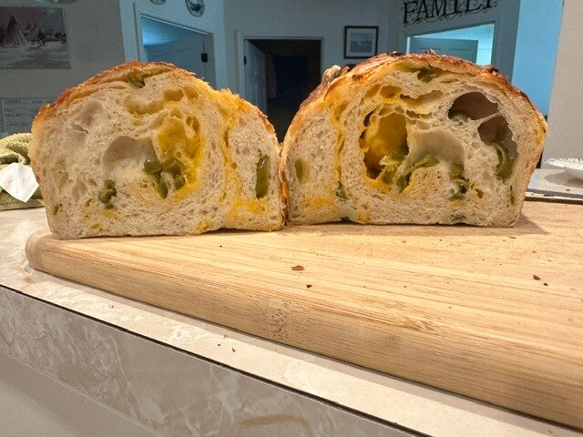 The spicy Jalapeno cheddar sourdough bread