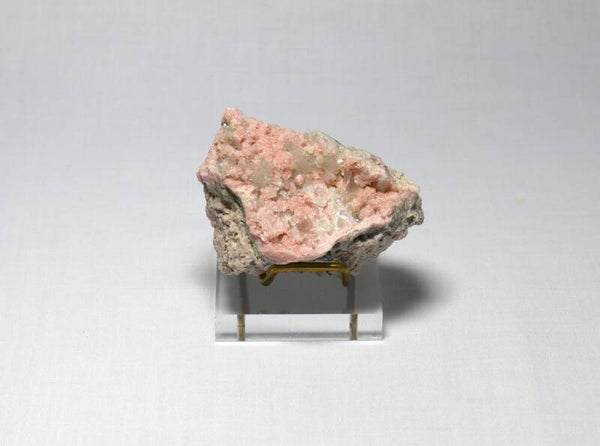 Rhodochrosiet met stilbiet en kwarts