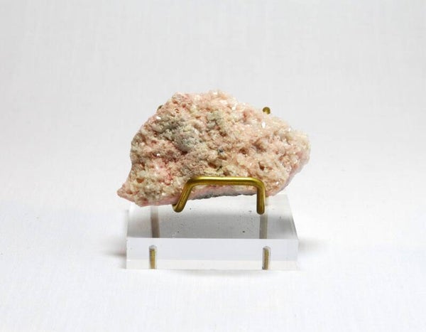 Rhodochrosiet met stilbiet en kwarts