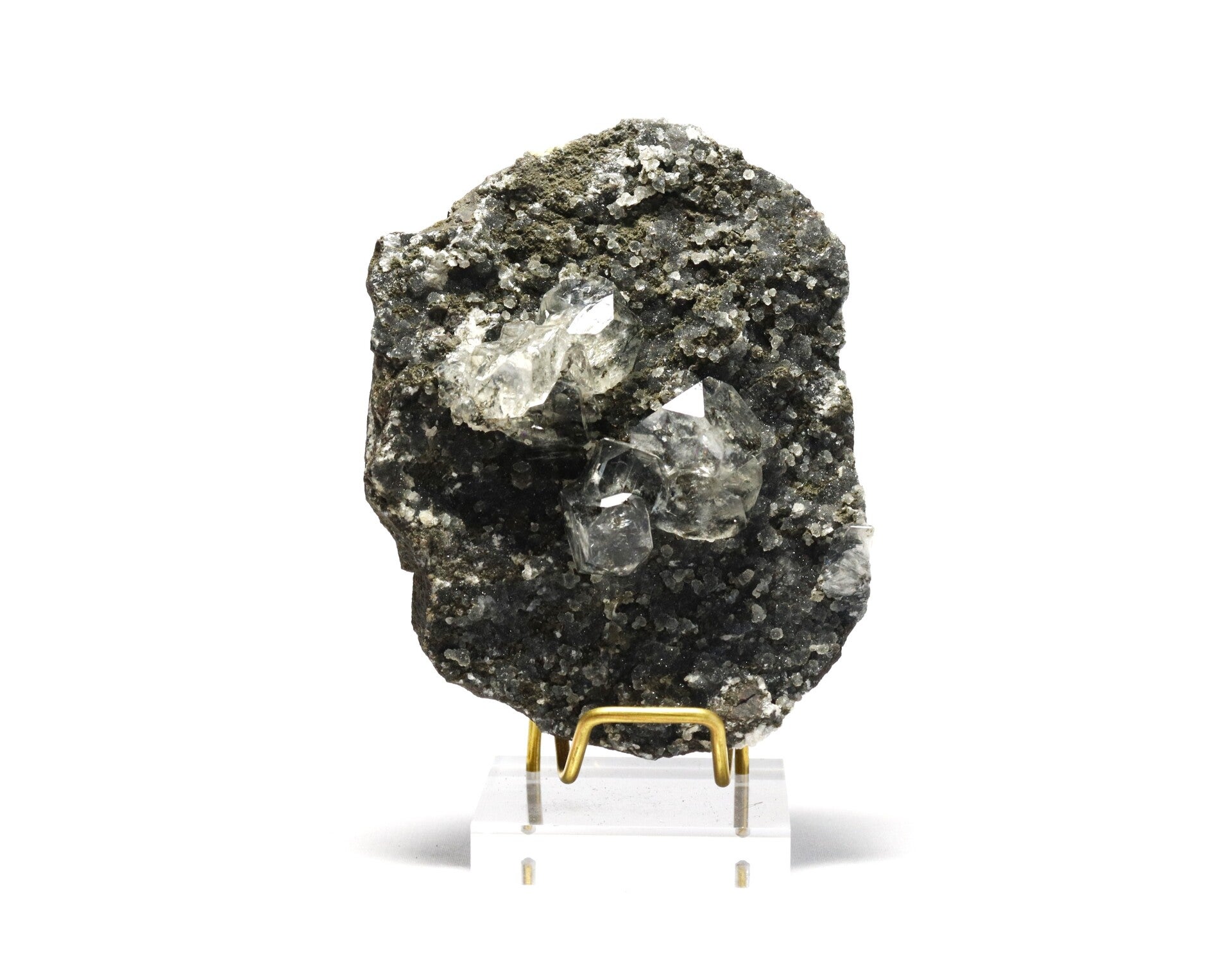 Zwarte chalcedoon met apofylliet