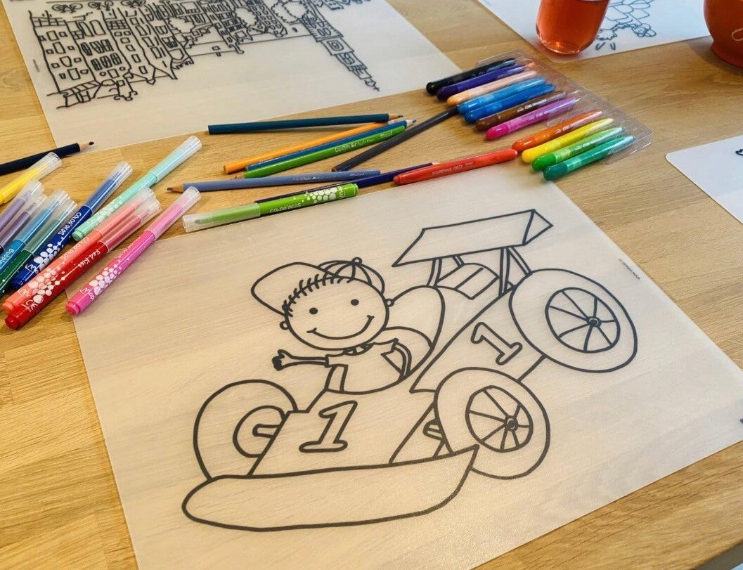 Herkleurbare placemat  raceauto