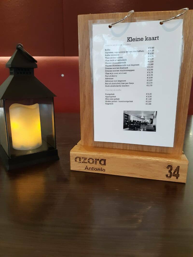 Menuhouder met laser gravuur