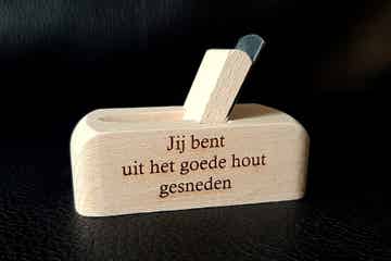 Flesopener Blokschaaf Jij bent uit het goede hout gesneden
