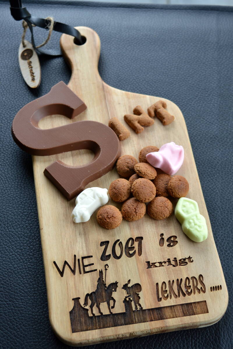 Houten Sinterklaas borrelplank