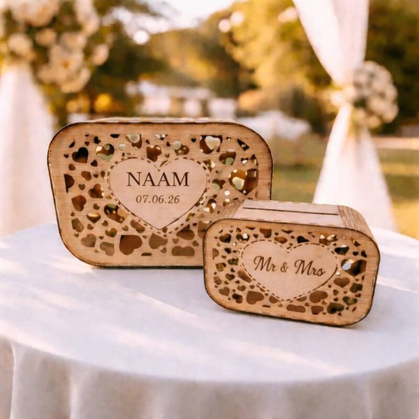 Gepersonaliseerde enveloppendoos bruiloft