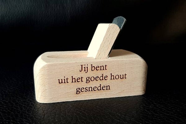 Flesopener Blokschaaf Jij bent uit het goede hout gesneden