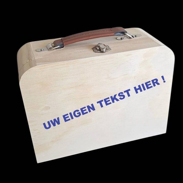 Houten koffertje gepersonaliseerd 23cm