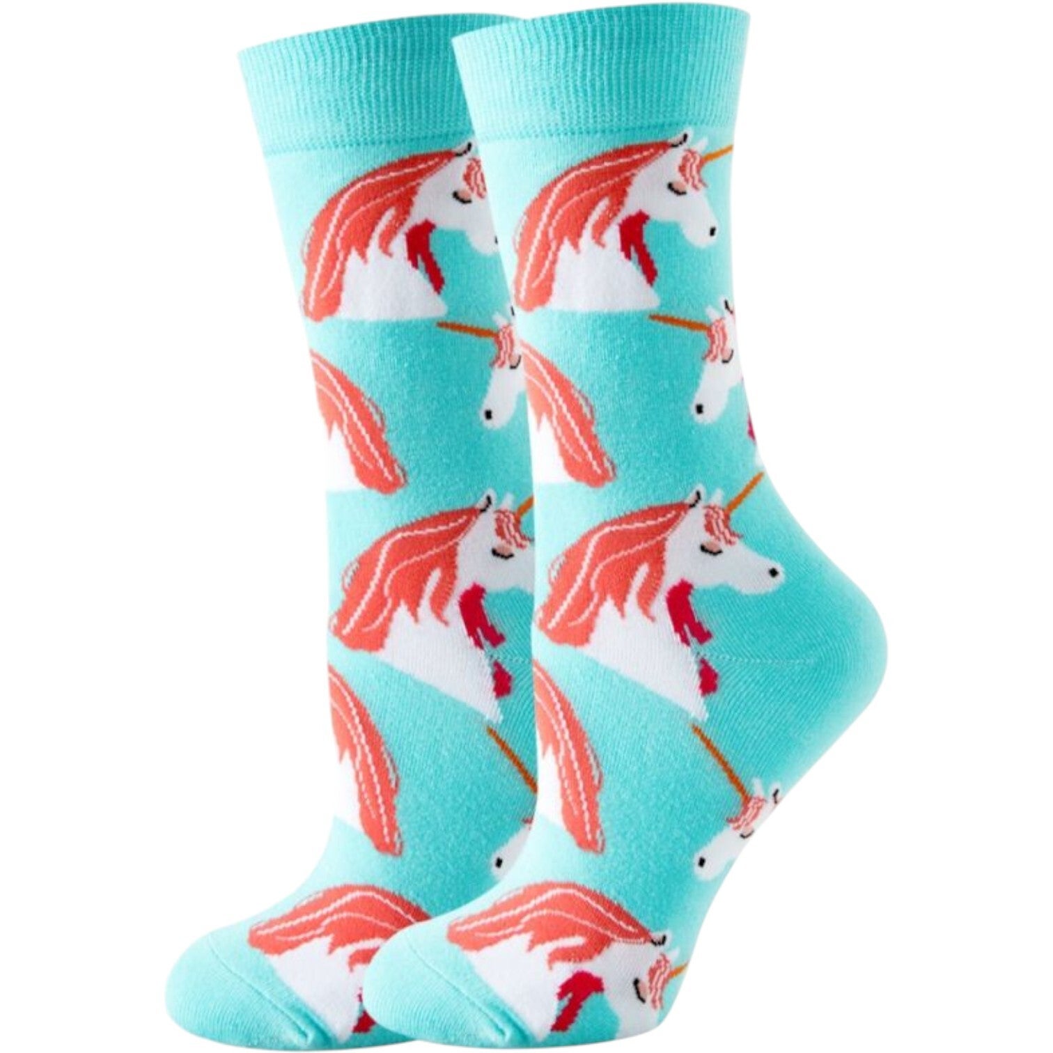 Kinder sokken Unicorn blauw roze 33-38 - Nieuw - Cadeautip
