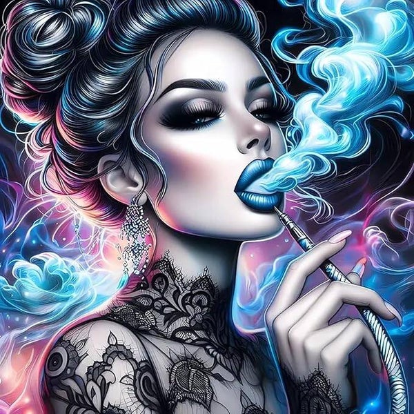 50x40cm Diamond Painting rokende dame nr 961