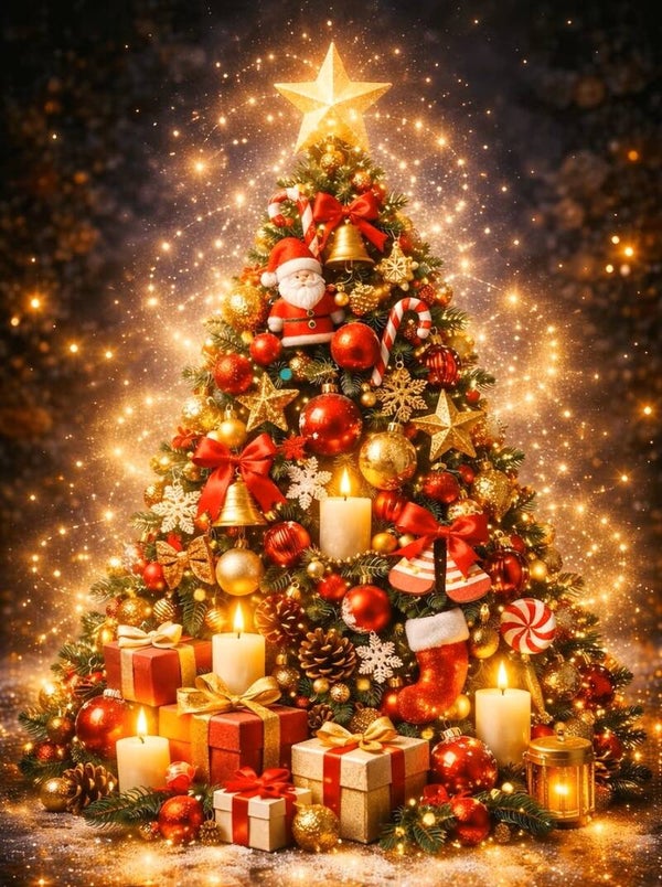 40x30cm Diamond Painting kerstboom (vierkant) nr 175