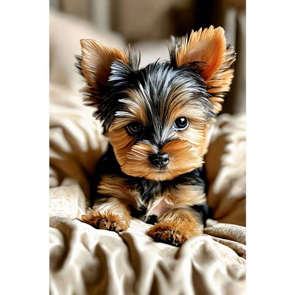 Diamond Painting Yorkshire Terriër Puppy 30x20cm