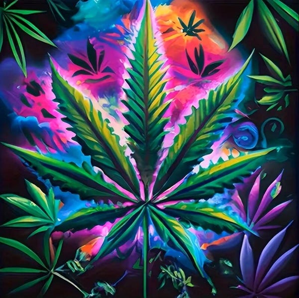 20x20cm Diamond painting gekleurde planten 809