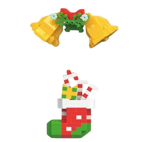 Mini Lego kerst sok en kerstbellen - cadeau tip - klein formaat