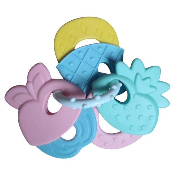 Bijtring - rammelaar met afneembare stukken pastel