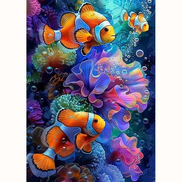40x30cm Diamond Painting gekleurde vissen nr 680