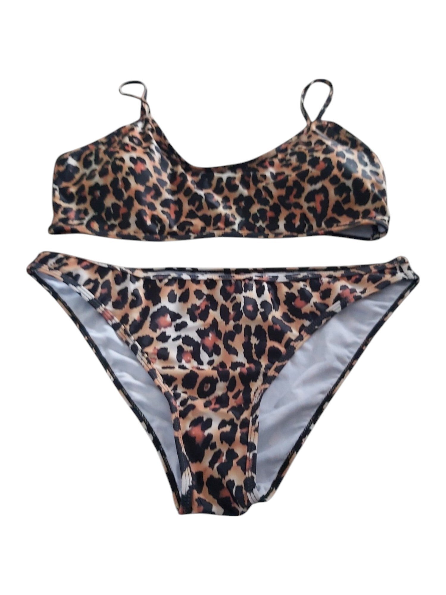 Bikini panterprint bruin creme XL