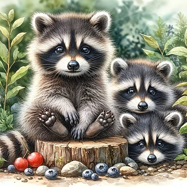 nr 586 Diamond Painting wasbeertjes 40x40cm (rond)