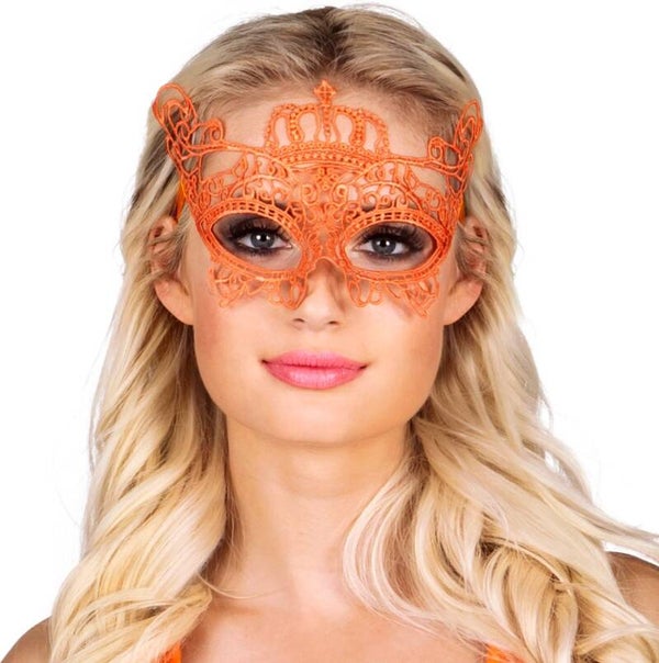 Boland - Kanten oogmasker Oranje - Volwassenen