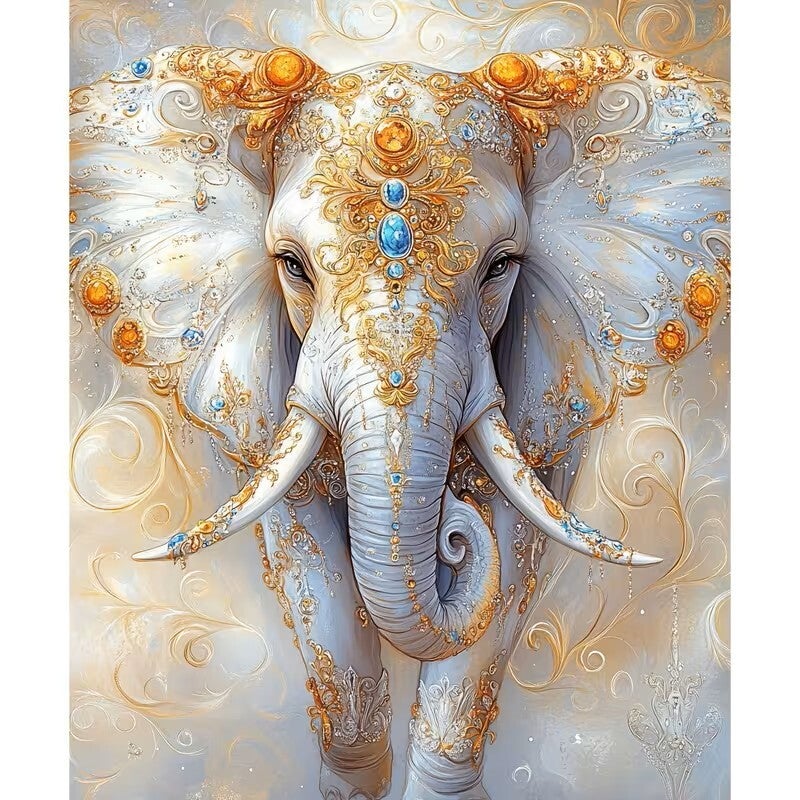 Diamond painting olifant 50x40cm (vierkant)