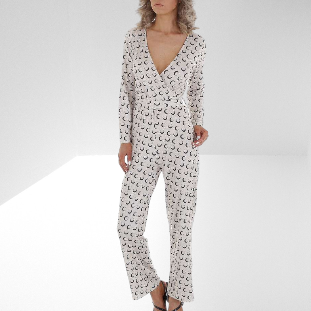 White Icy jumpsuit wijduitlopend creme M/38