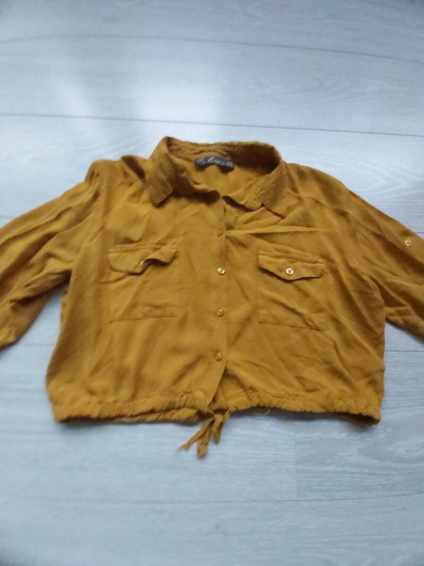 Milas crop blouse mosterdgeel 44/XXL