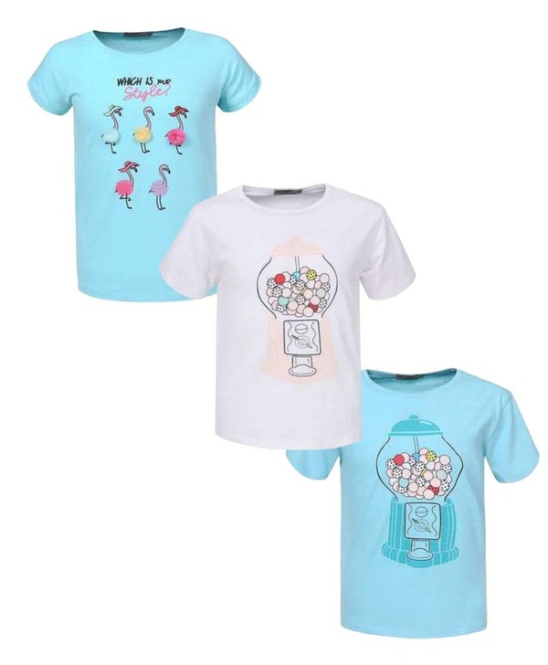 set van 3 Glo-Story meisjes t-shirts 98