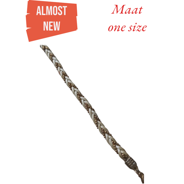 Enkelbandje goud wit 25cm