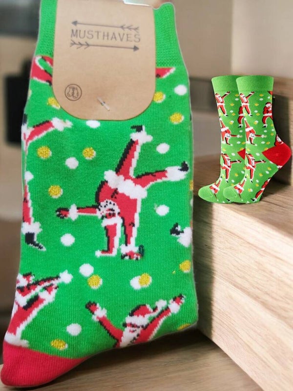 Sokken Kerst - Dansende Kerstman - Katoen - Uniseks - 38-45