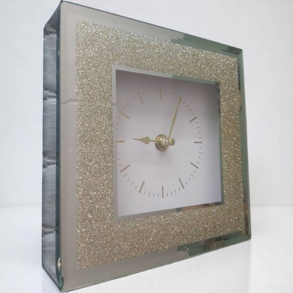 klok spiegel goud glitter