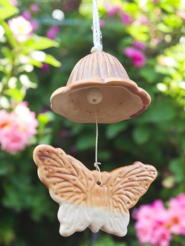 keramiek windgong vlinder