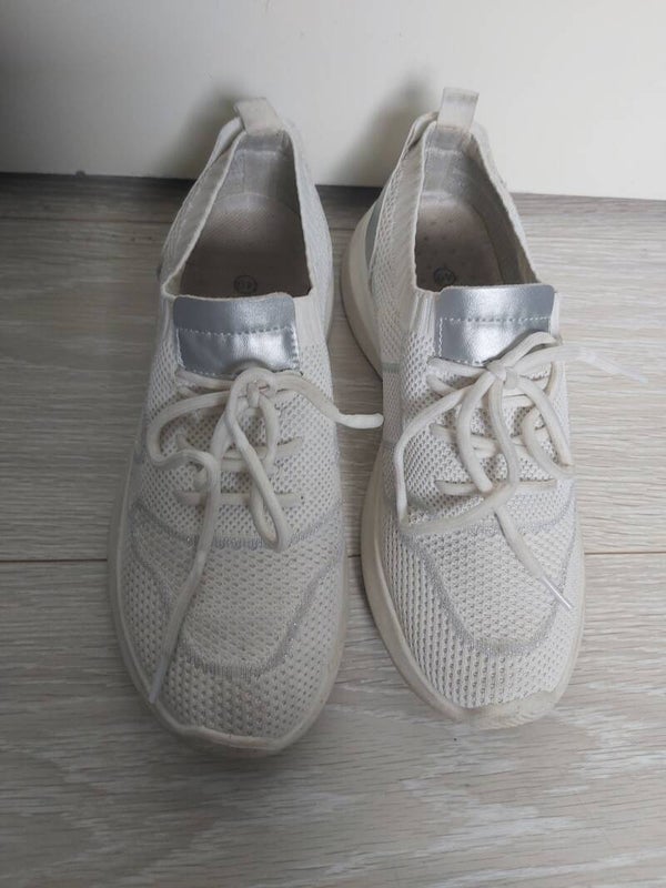 witte sneakers met zilveren glitter 40
