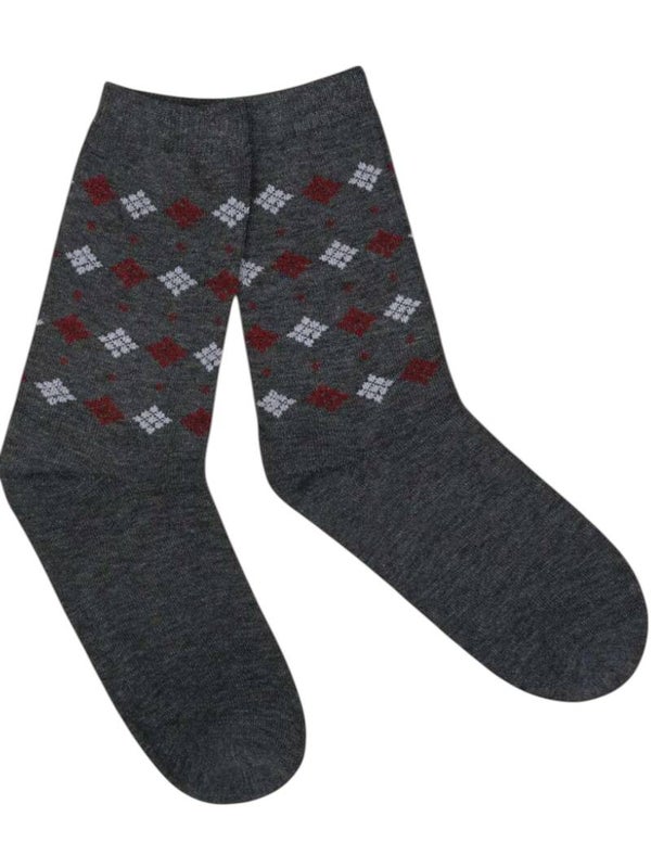 Cadeautip. Geruite heren sokken donkergrijs 39/41