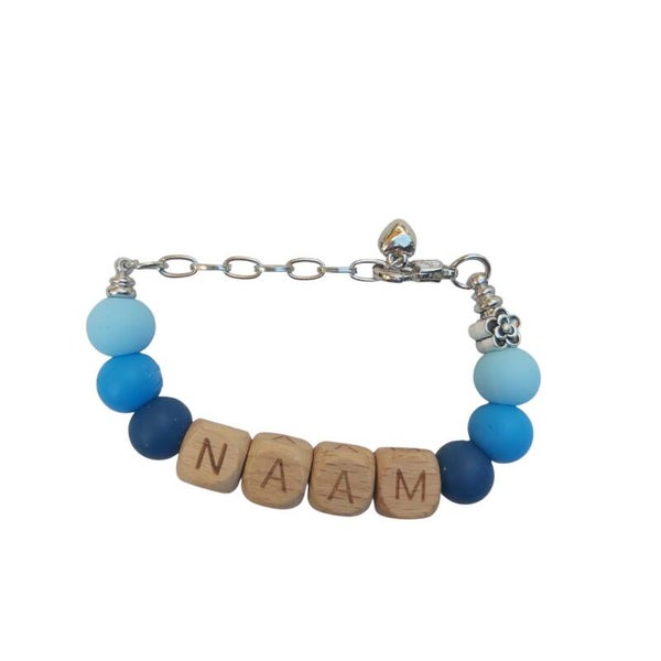 Gepersonaliseerde naam sleutelhanger blauw