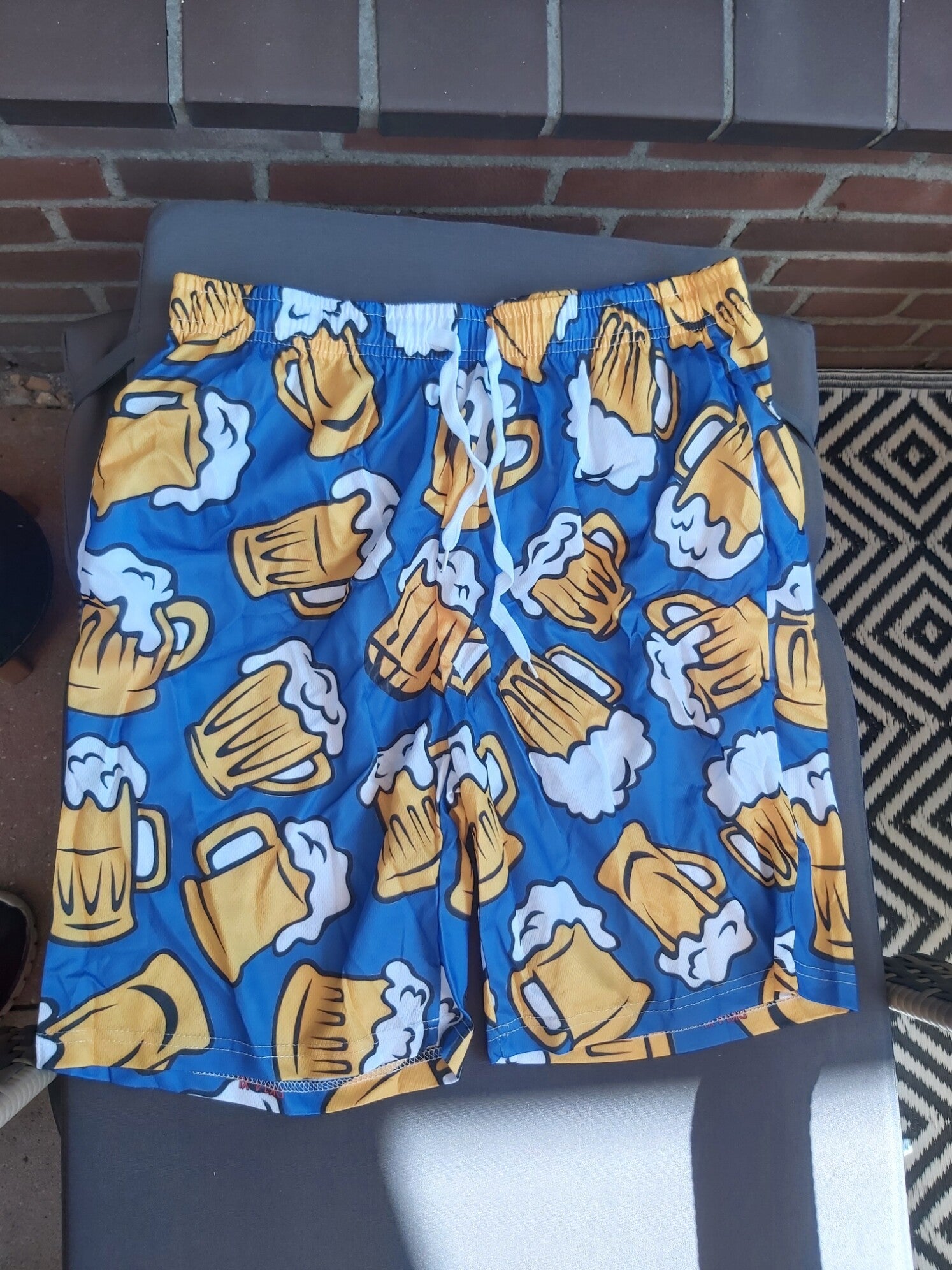 Zwembroek -zwemshort blauw met bier XL