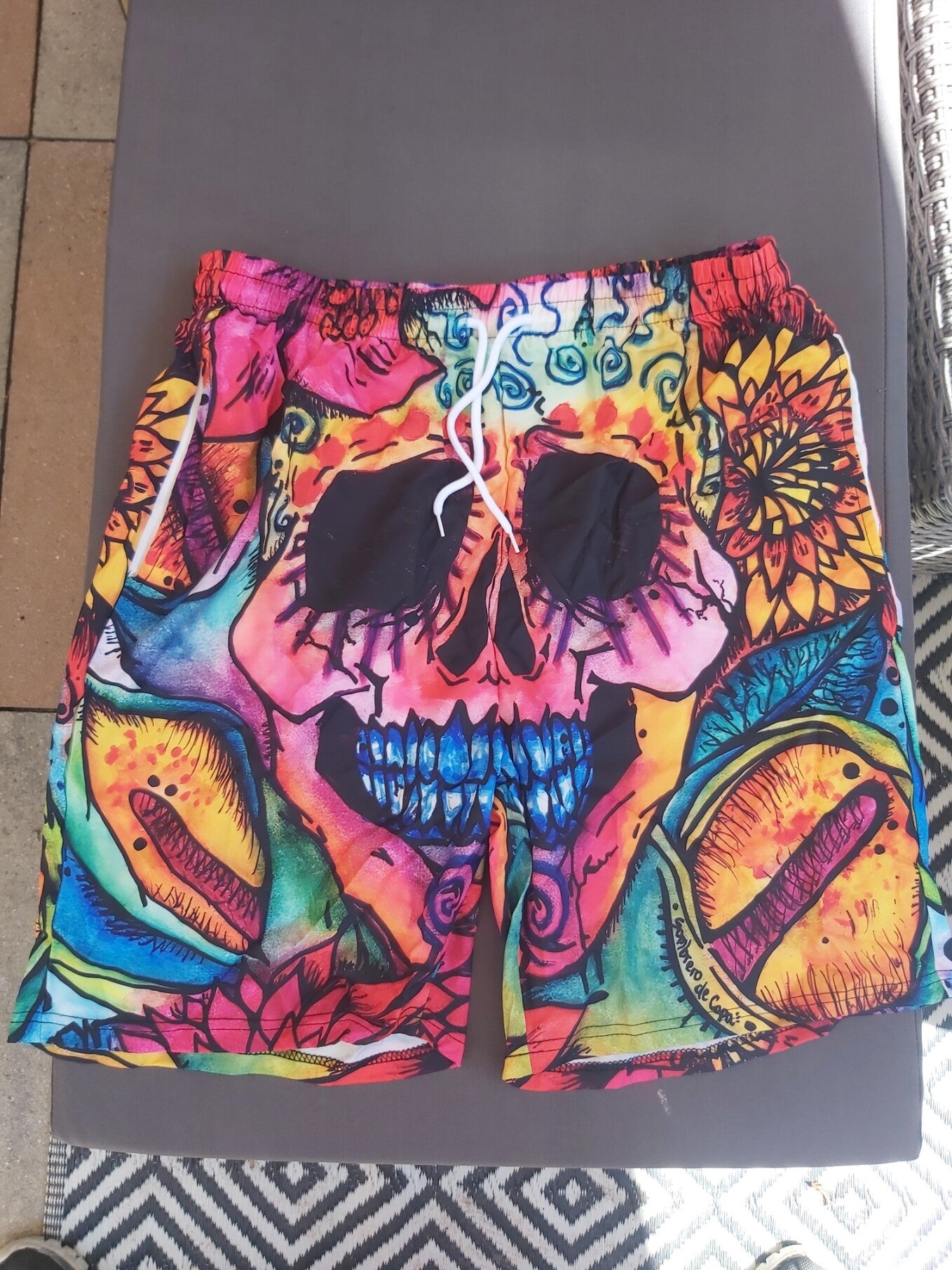 zwembroek - zwemshort skull multicolor L