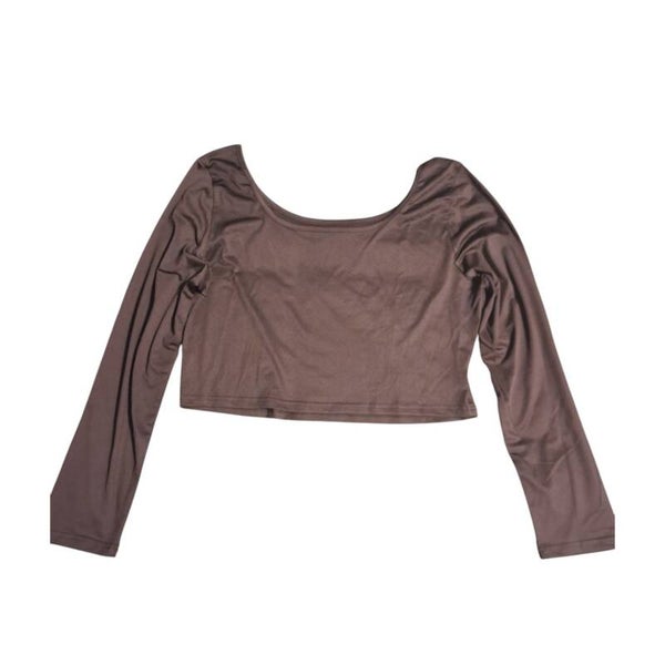 Crop top wijd lange mouwen zwart XXL