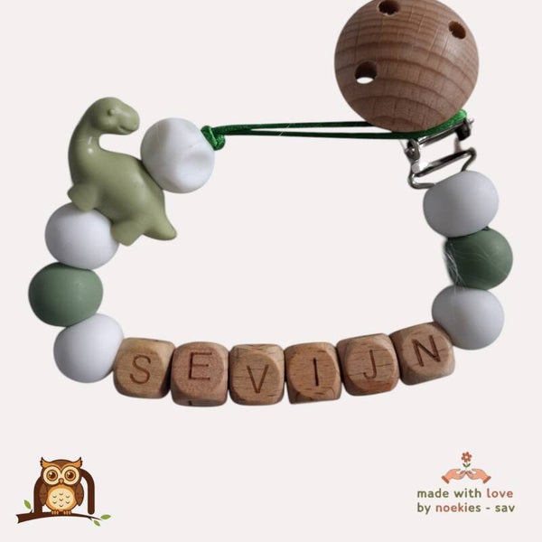 nr 8 noekies naam speenkoord dino langnek khaki wit