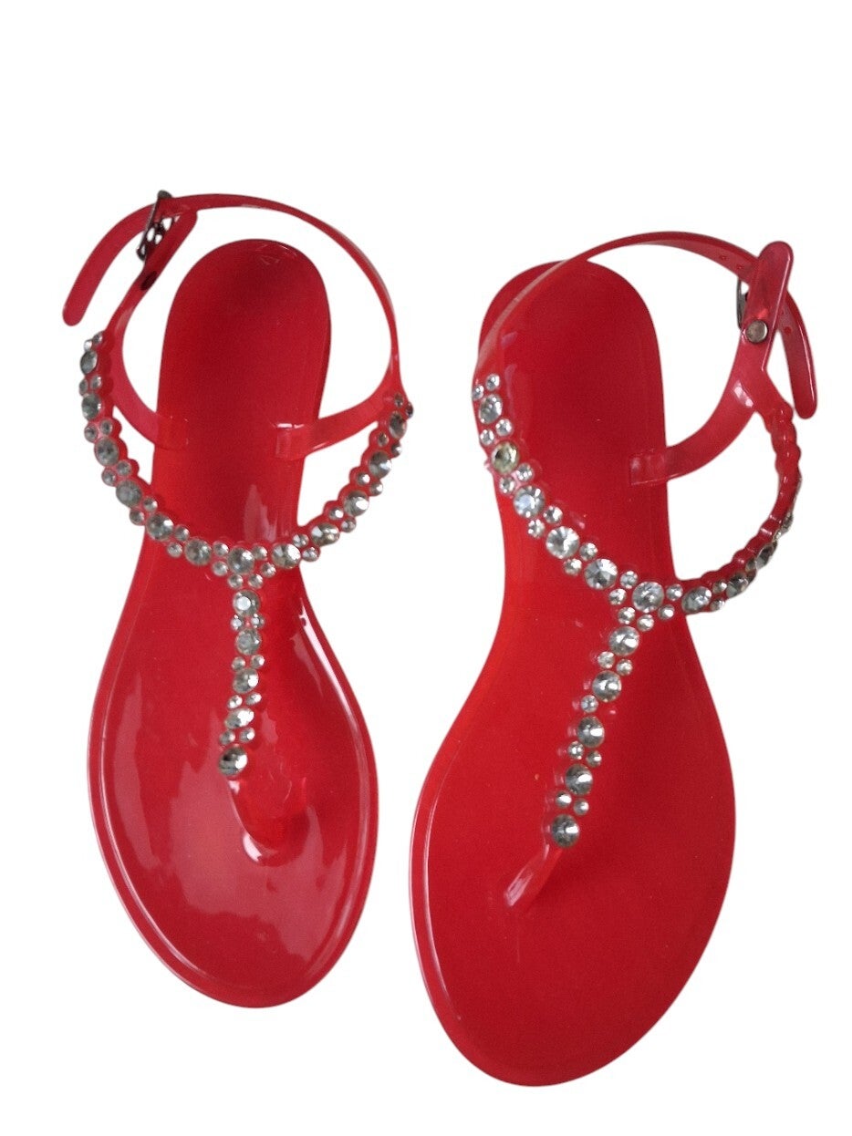 961 Sandalen rood met strass steentjes 36