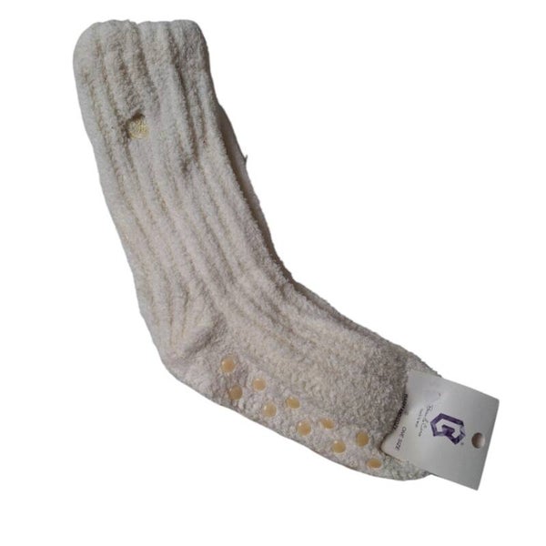 Warme cozy antislip sokken creme 35-38