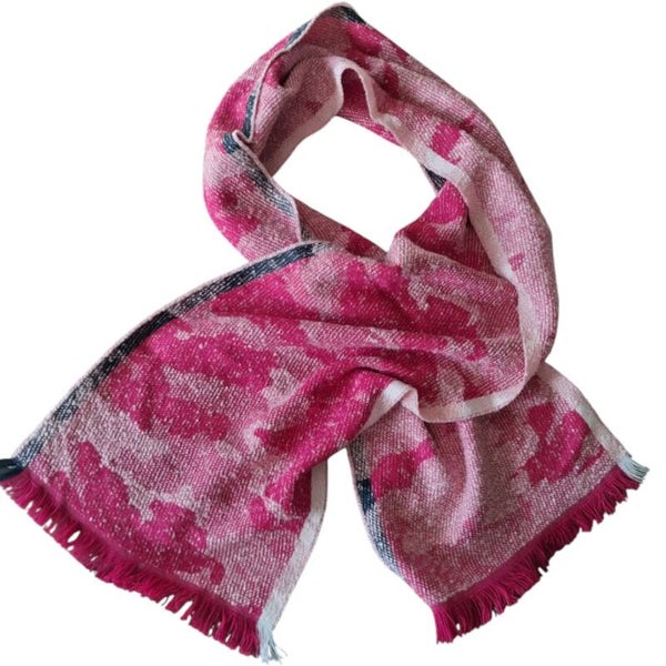 roze grijze sjaal / omslagdoek 180x32cm