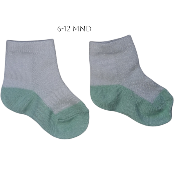 Babysokken wit mintgroen 6-12 maanden