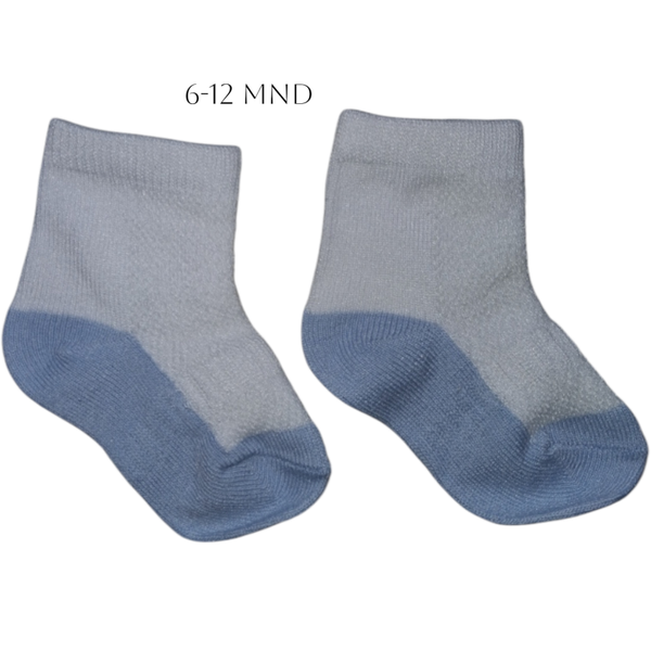 Babysokken wit lichtblauw 6-12mnd