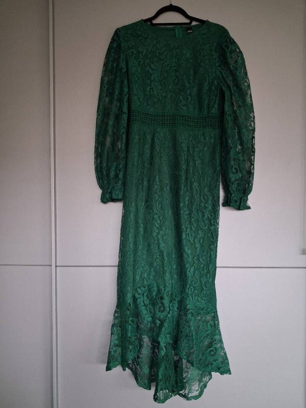 Groene kanten feestjurk - XL