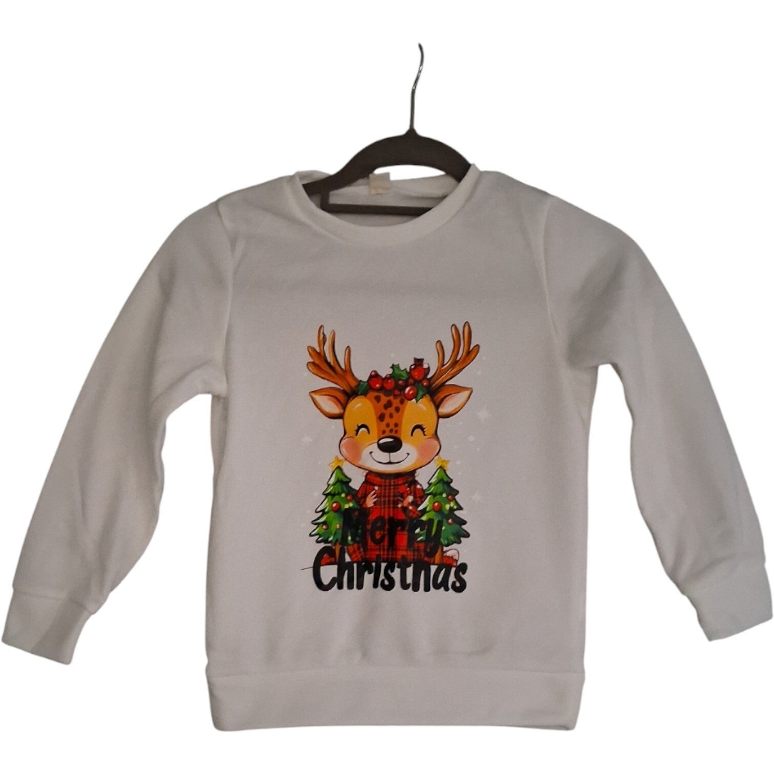Kersttrui rood wit  (7Y) 122 - Eland print